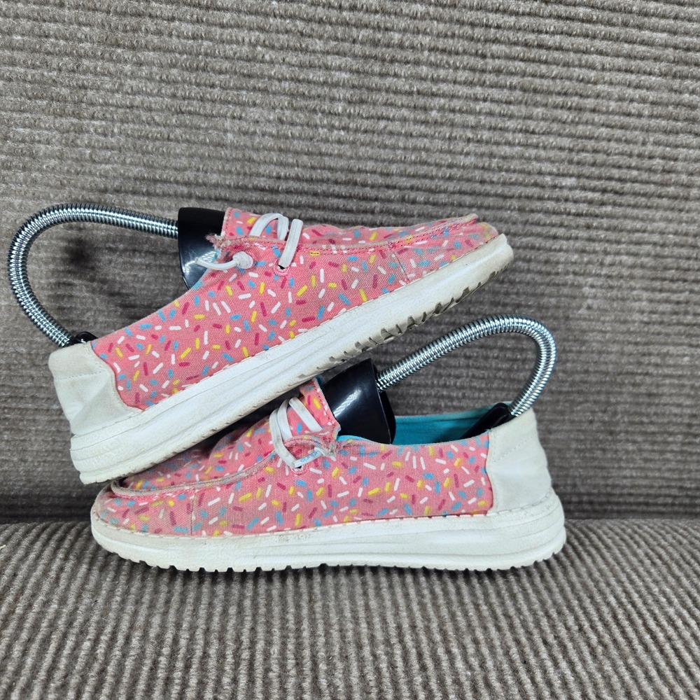 Hey Dude Kids Youth‎ Size 3 Pink Sprinkles Wendy Slip On Loafer Shoes 130125837